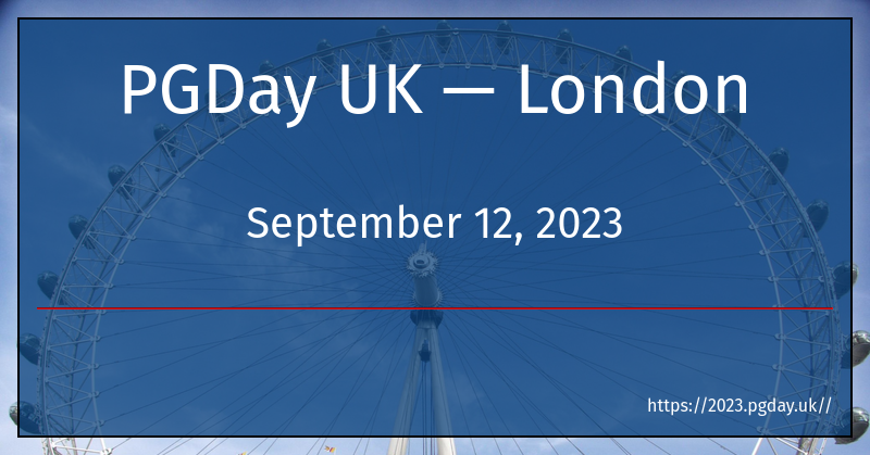 戴夫·佩奇：PGDay UK 2023 - 日程表已发布